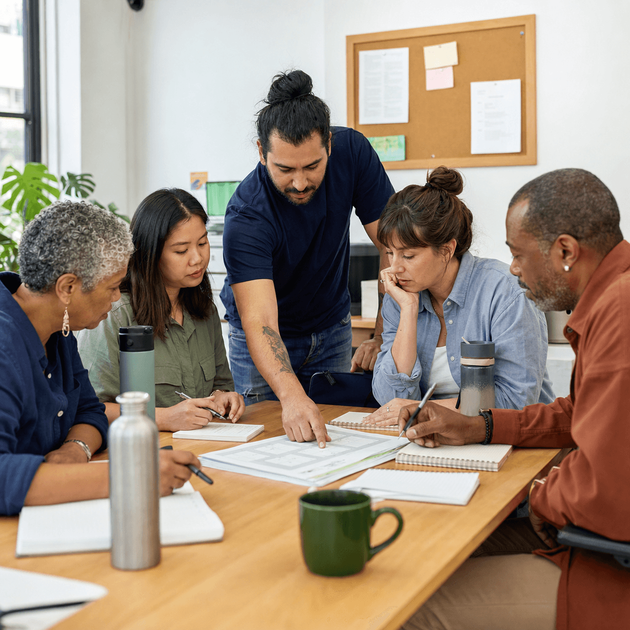 A group of care professionals working together